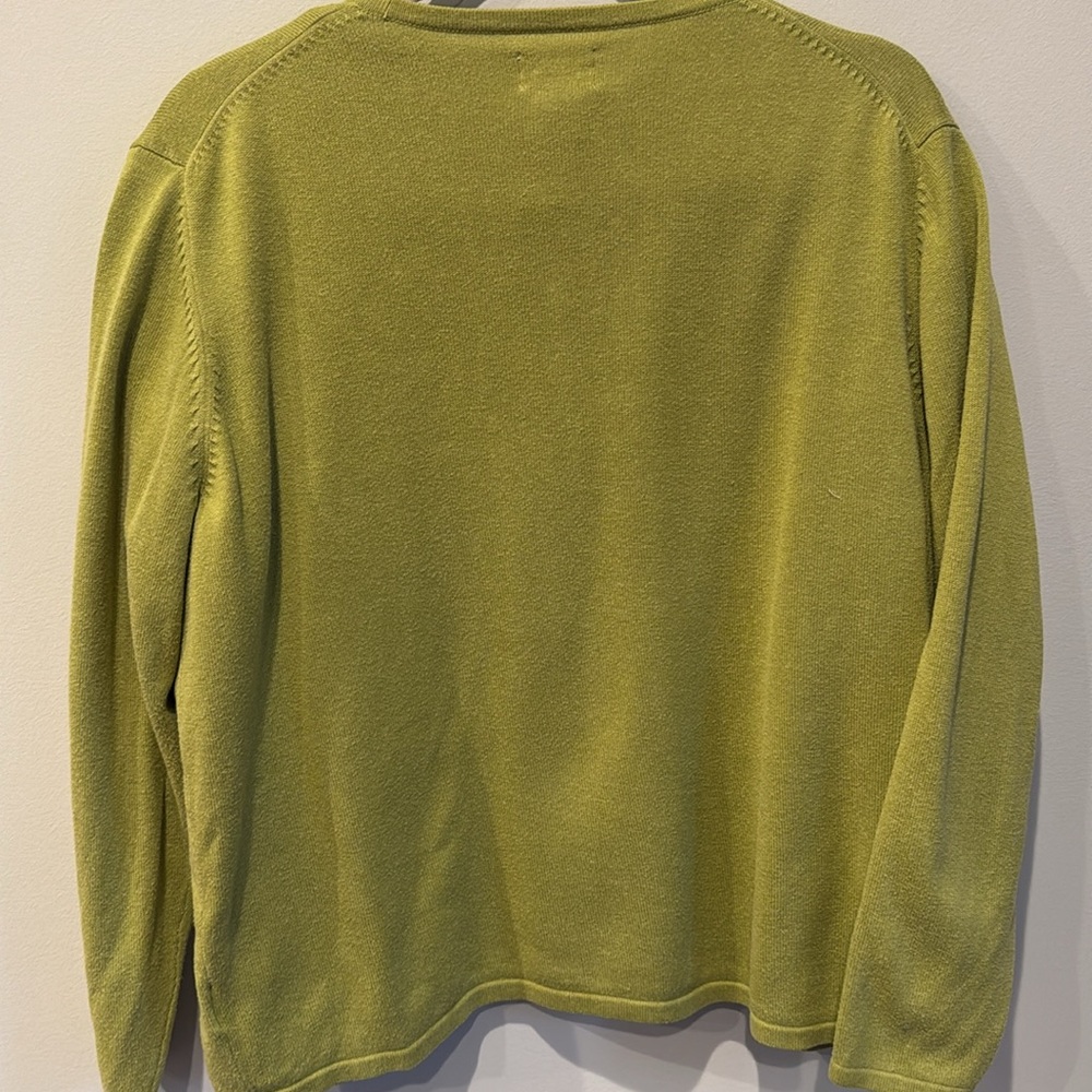 Liz Baker Green Cardigan Sweater with Matching Top - Picture 4 of 5